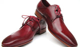 Paul Parkman Men's Ghillie Lacing Side Handsewn Dress Shoes in Burgundy