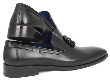 Paul Parkman Men's Leather Tassel Loafers in Black