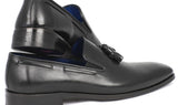 Paul Parkman Men's Leather Tassel Loafers in Black