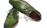 Paul Parkman Men's Hand-Painted Ghillie Lacing Side Dress Shoes in Green