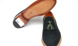 Paul Parkman Men's Suede Tassel Loafers in Green