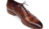 Paul Parkman Men's Hand-Painted Leather Captoe Oxfords in Brown