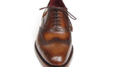 Paul Parkman Men's Hand-Painted Leather Wingtip Oxfords in Tobacco