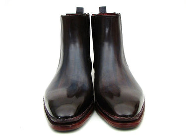 Paul Parkman Men's Leather Chelsea Boots in Navy & Bordeaux