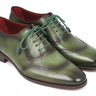 Paul Parkman Men's Hand-Painted Leather Oxfords in Green