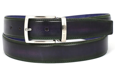 Paul Parkman Men's Hand-Painted Leather Belt in Dual Tone Green & Purple