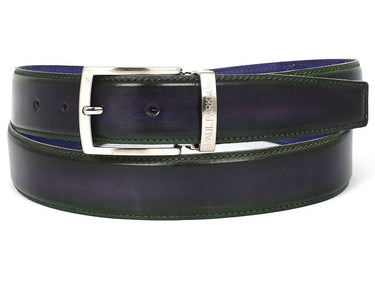 Paul Parkman Men's Hand-Painted Leather Belt in Dual Tone Green & Purple