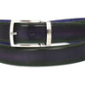 Paul Parkman Men's Hand-Painted Leather Belt in Dual Tone Green & Purple