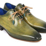 Paul Parkman Men's Hand-Painted Wholecut Leather Oxfords in Antique Green in #color_