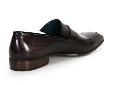 Paul Parkman Men's Hand-Painted Leather Loafers in Black & Gray