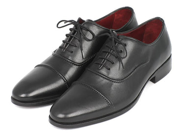 Paul Parkman Men's Hand-Painted Captoe Leather Oxfords in Black