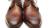 Paul Parkman Men's Hand-Painted Leather Derby Shoes in Brown