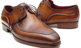 Paul Parkman Men's Hand-Painted Leather Derby Shoes in Brown