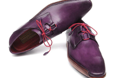 Paul Parkman Men's Ghillie Lacing Side Dress Shoes in Purple