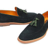 Paul Parkman Men's Suede Tassel Loafers in Green in #color_