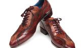Paul Parkman Men's Hand-Painted, Handmade Lace-Up Casual Shoes in Brown