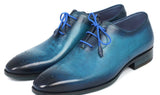 Paul Parkman Men's Medallion Toe Oxfords in Blue & Navy