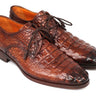 Paul Parkman Men's Croco-Embossed Leather Derby Shoes in Light Brown
