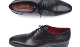 Paul Parkman Men's Hand-Painted Leather Captoe Oxfords in Bronze & Black