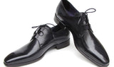 Paul Parkman Men's Ghillie Lacing Hand-Painted Leather Dress Shoes in Black