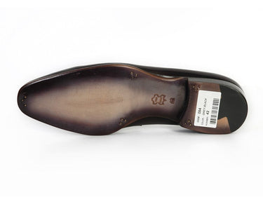 Paul Parkman Men's Hand-Painted Leather Loafers in Black & Gray