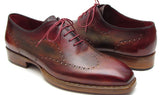 Paul Parkman Men's Goodyear Welted Wingtip Oxfords in Bordeaux & Camel