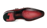 Paul Parkman Men's Leather Double Monkstraps in Black & Bordeaux