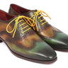 Paul Parkman Men's Hand-Painted Leather Wingtip Oxfords in Green in #color_