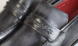 Paul Parkman Men's Leather Loafers in Gray & Black