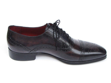 Paul Parkman Men's Hand-Painted Leather Captoe Oxfords in Bronze & Black