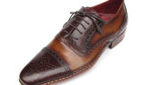 Paul Parkman Men's Hand-Painted Leather Captoe Oxfords in Brown