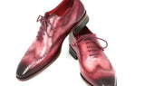 Paul Parkman Men's Hand-Painted Leather Wingtip Oxfords in Burgundy
