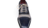 Paul Parkman Men's Hand-Painted Suede Captoe Oxfords in Navy & Beige