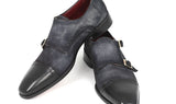 Paul Parkman Men's Suede Double Monkstraps in Navy