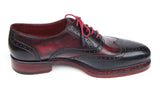 Paul Parkman Men's Leather Wingtip Brogues in Navy & Red