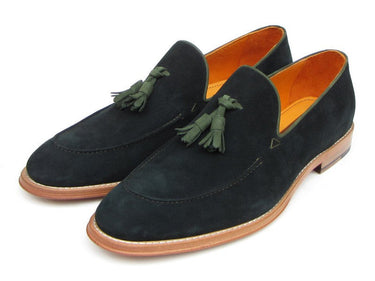 Paul Parkman Men's Suede Tassel Loafers in Green
