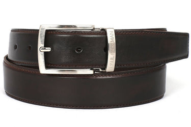 Paul Parkman Men's Hand-Painted Leather Belt in Dark Brown