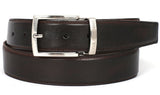 Paul Parkman Men's Hand-Painted Leather Belt in Dark Brown