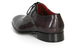 Paul Parkman Men's Hand-Painted Leather Derby Shoes in Anthracite Black