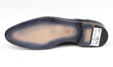 Paul Parkman Men's Hand-Painted Leather Derby Shoes in Parliament Blue & Navy