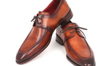 Paul Parkman Men's Hand-Painted Leather Apron Derby Shoes in Brown
