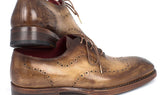 Paul Parkman Men's Goodyear Welted Wingtip Oxfords in Antique Olive