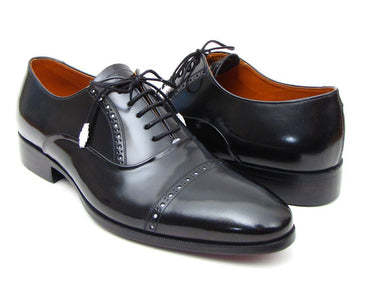 Paul Parkman Men's Hand-Painted Leather Captoe Oxfords in Black