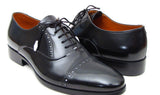 Paul Parkman Men's Hand-Painted Leather Captoe Oxfords in Black