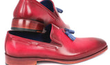 Paul Parkman Men's Leather Tassel Loafers in Burgundy