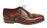 Paul Parkman Men's Hand-Painted Leather Wingtip Oxfords in Tobacco