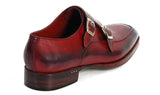 Paul Parkman Men's Leather Double Monkstraps in Black & Bordeaux