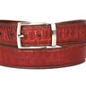 Paul Parkman Men's Croco-Embossed Calfskin Leather Belt in Reddish