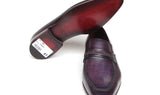 Paul Parkman Men's Handmade Leather Loafers in Purple