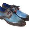 Paul Parkman Men's Hand-Painted Leather Derby Shoes in Blue & Brown